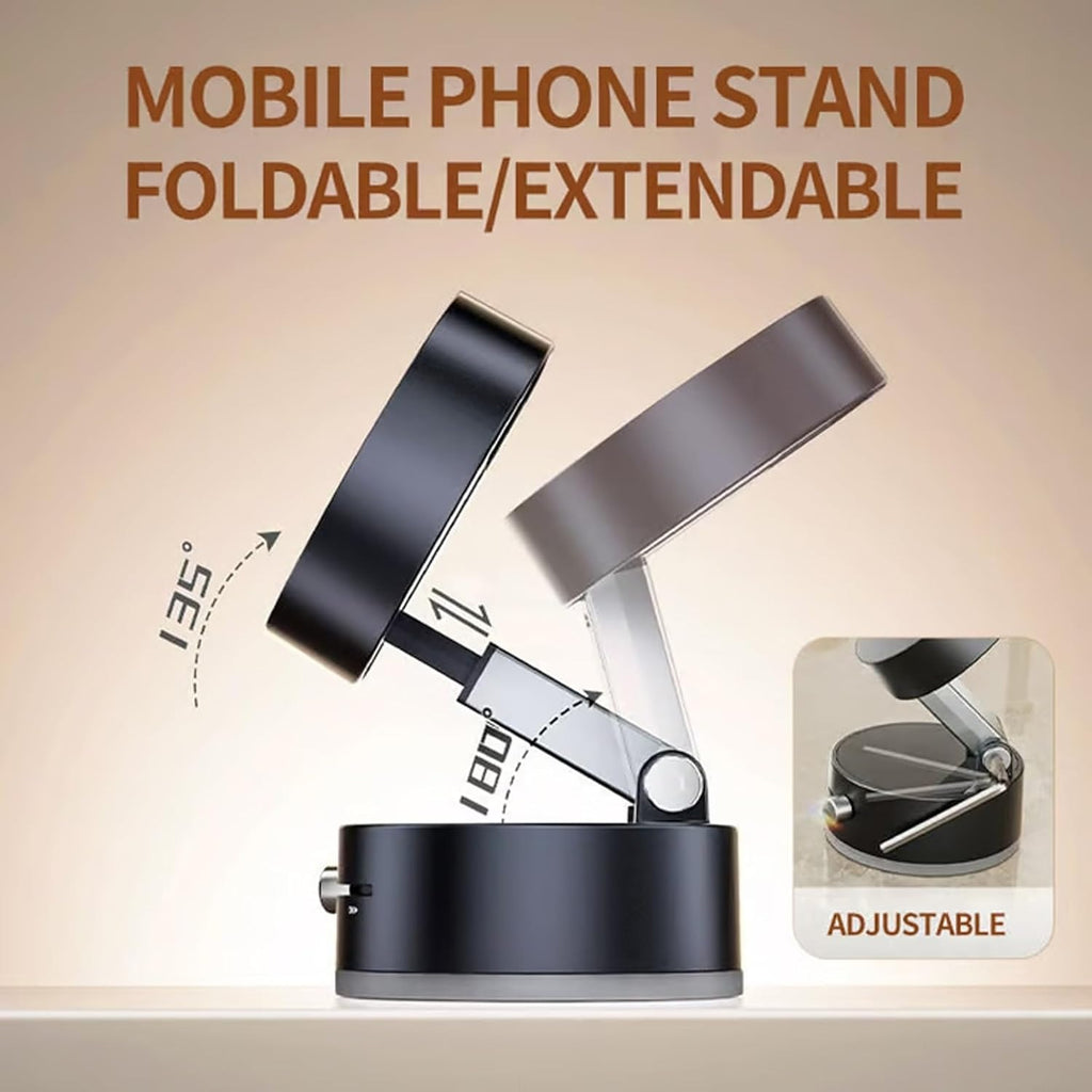 Magnetic Foldable Car Phone Holder with Vacuum Suction Mount