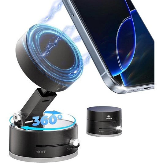 Magnetic Foldable Car Phone Holder with Vacuum Suction Mount